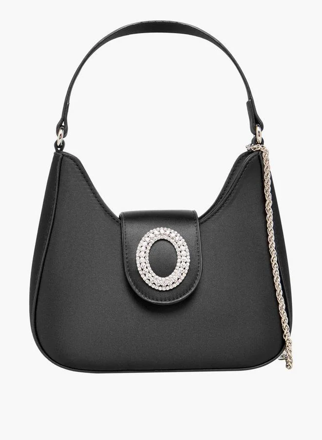 Flora Bella By Shoexpress Textured Shoulder Bag With Embellished Button Closure Ramadan Collections